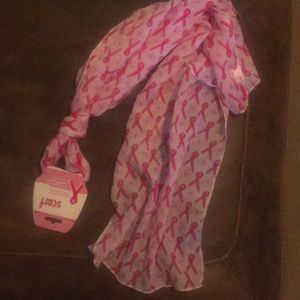 NWT Breast Cancer Awareness Scarf Pink & White